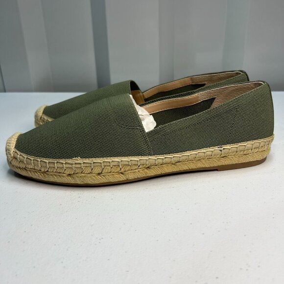 Banana Republic Sustainable ES Canvas Espadrille Olive Slip On Women Size 7.5 - Picture 5 of 10